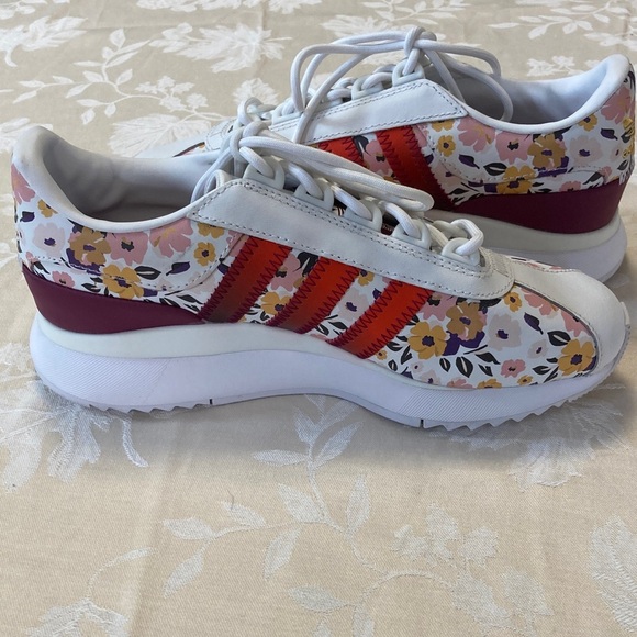 adidas Kids White and Red Floral Sneakers - Picture 5 of 7